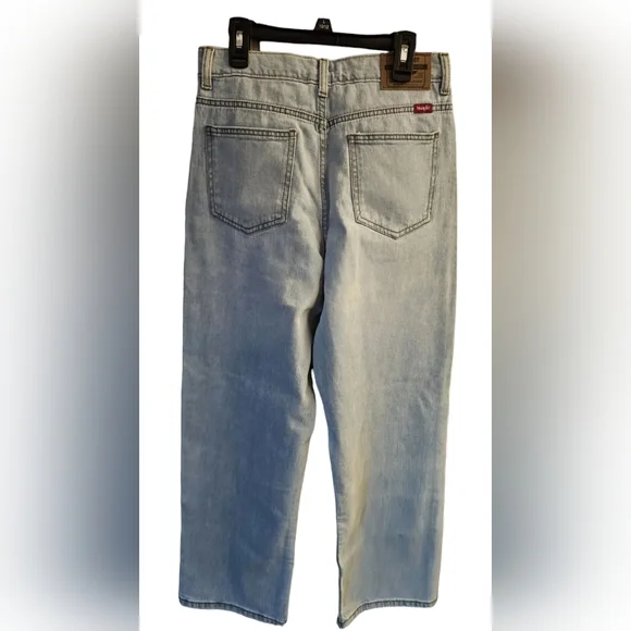 Wrangler Five Star Loose Jeans Boys Size 14 Adj. Waist Light Wash - Picture 2 of 4